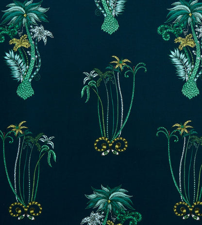 Emma J Shipley Jungle Palms Fabric by Clarke & Clarke Navy