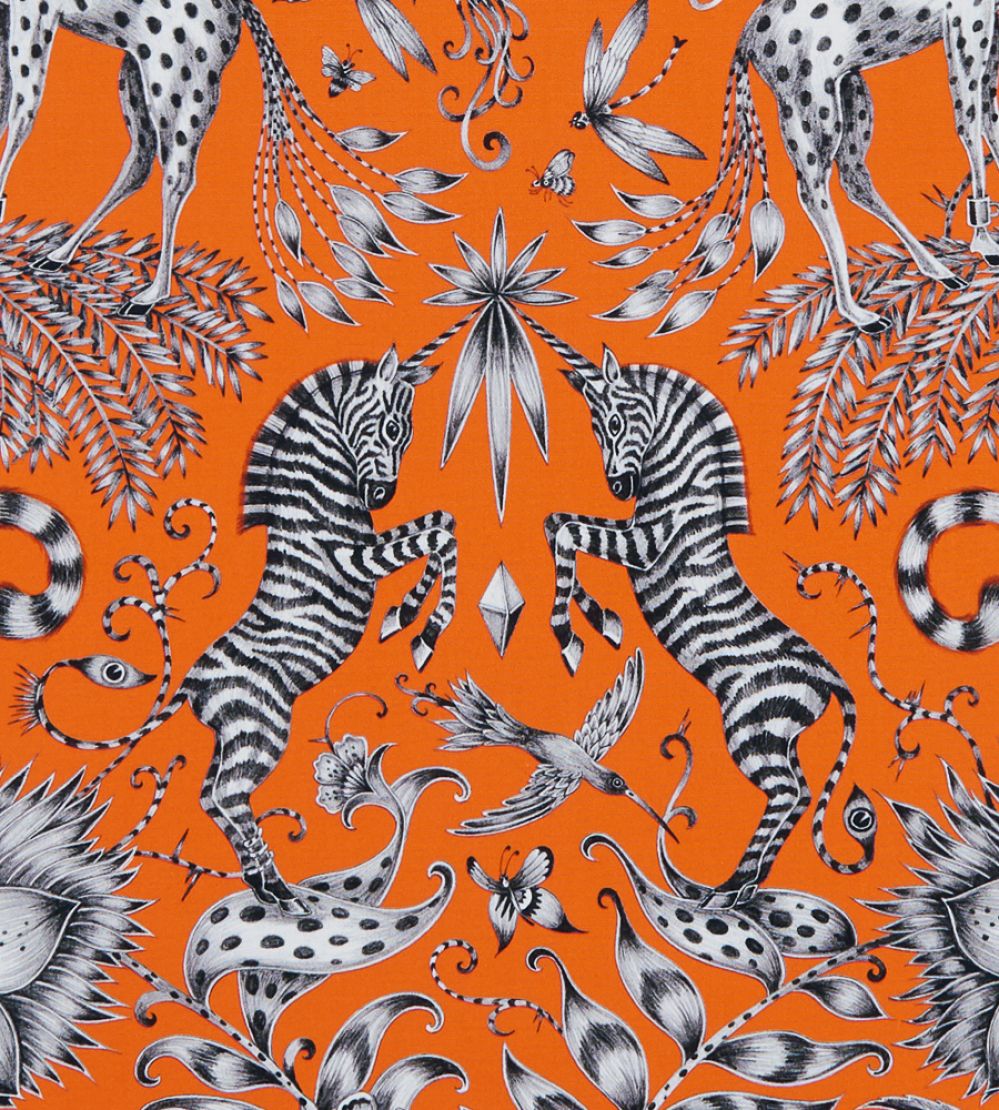 Emma J Shipley Kruger Fabric by Clarke & Clarke Flame