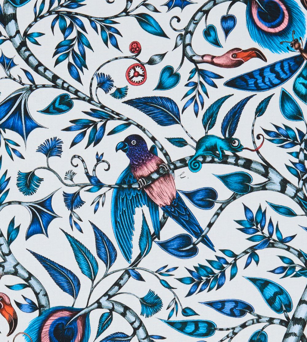 Emma J Shipley Rousseau Fabric by Clarke & Clarke Blue