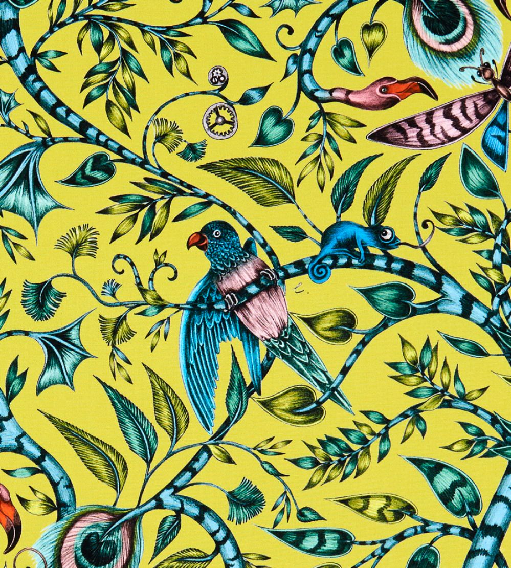 Emma J Shipley Rousseau Fabric by Clarke & Clarke Lime