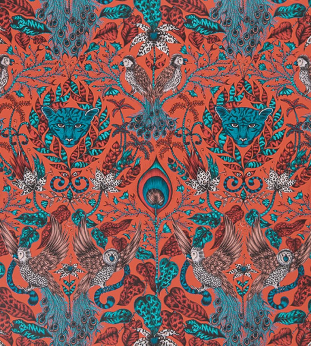 Emma J Shipley Amazon Wallpaper by Clarke & Clarke Red