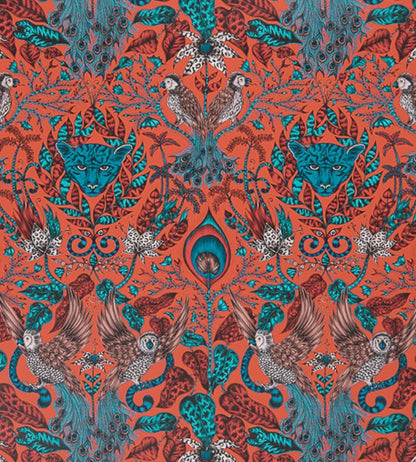 Emma J Shipley Amazon Wallpaper by Clarke & Clarke Red