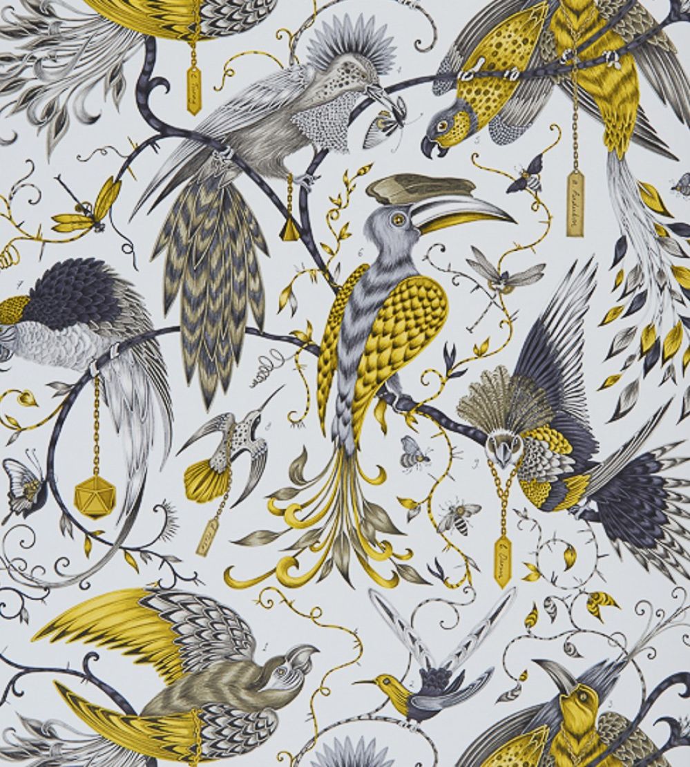 Emma J Shipley Audubon Wallpaper by Clarke & Clarke Gold