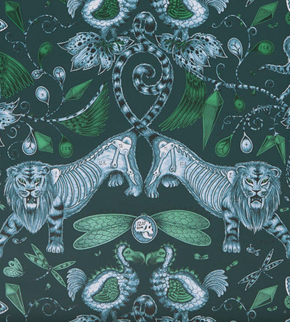 Emma J Shipley Extinct Wallpaper by Clarke & Clarke Navy