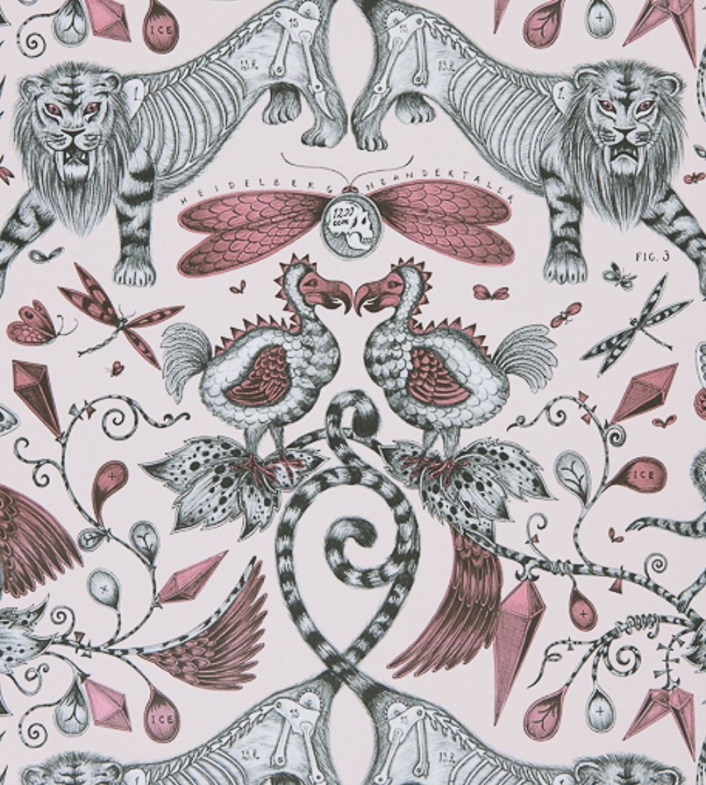 Emma J Shipley Extinct Wallpaper by Clarke & Clarke Pink