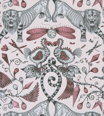 Emma J Shipley Extinct Wallpaper by Clarke & Clarke Pink