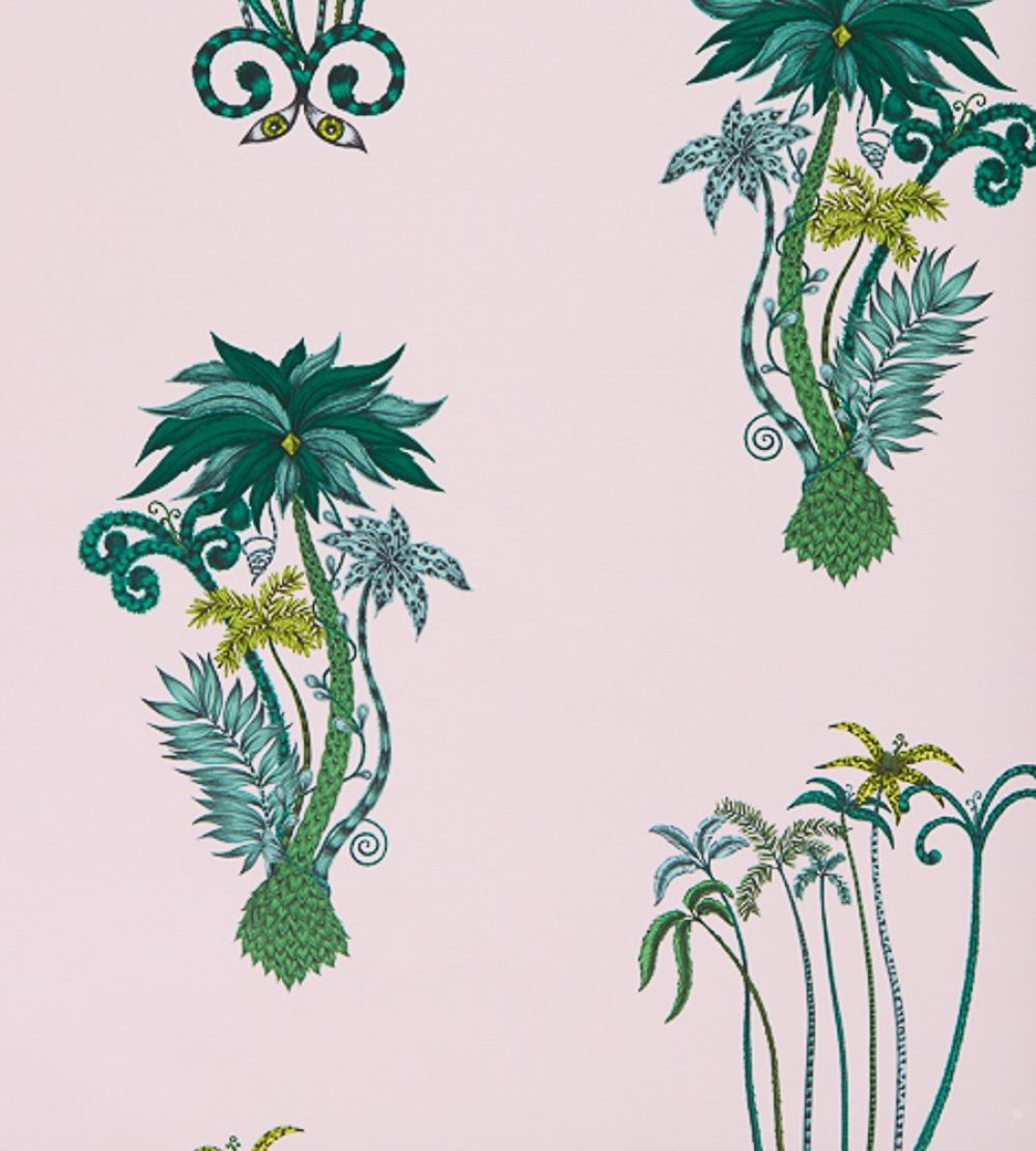 Emma J Shipley Jungle Palms Wallpaper by Clarke & Clarke Pink