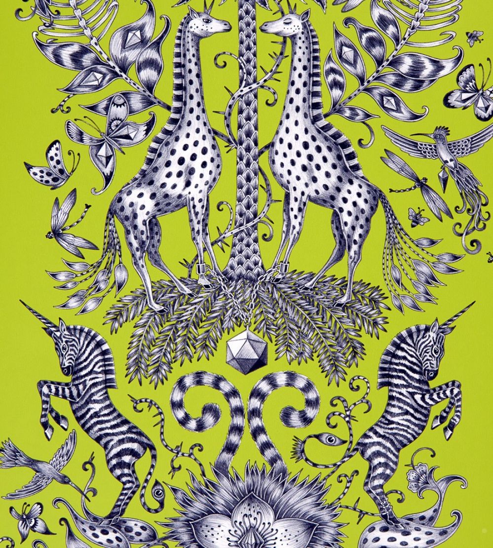 Emma J Shipley Kruger Wallpaper by Clarke & Clarke Lime