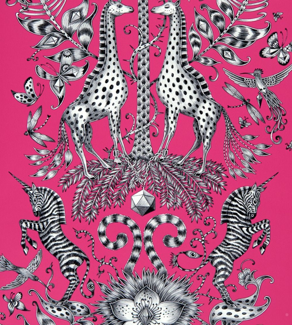 Emma J Shipley Kruger Wallpaper by Clarke & Clarke Magenta