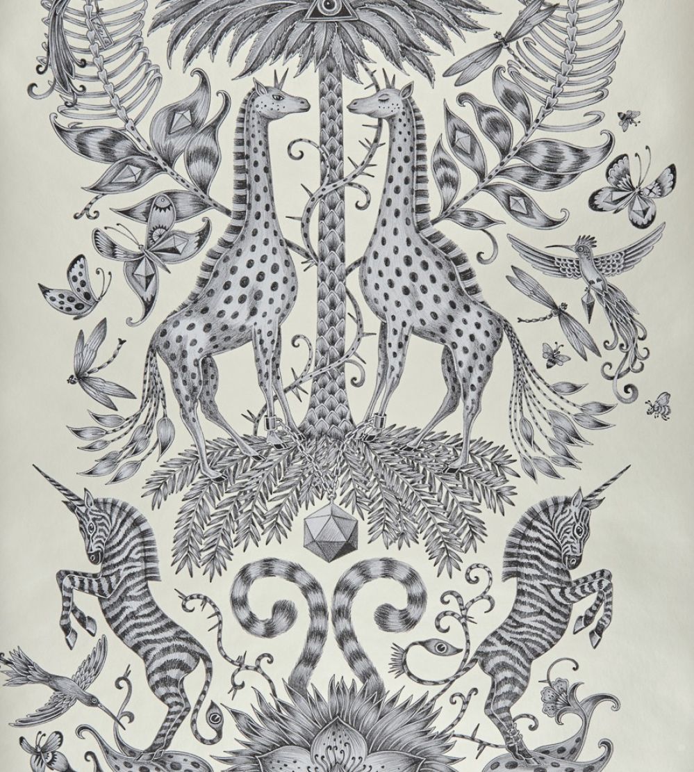 Emma J Shipley Kruger Wallpaper by Clarke & Clarke Monochrome