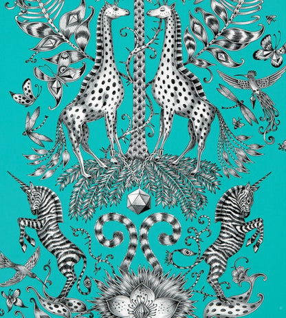Emma J Shipley Kruger Wallpaper by Clarke & Clarke Teal