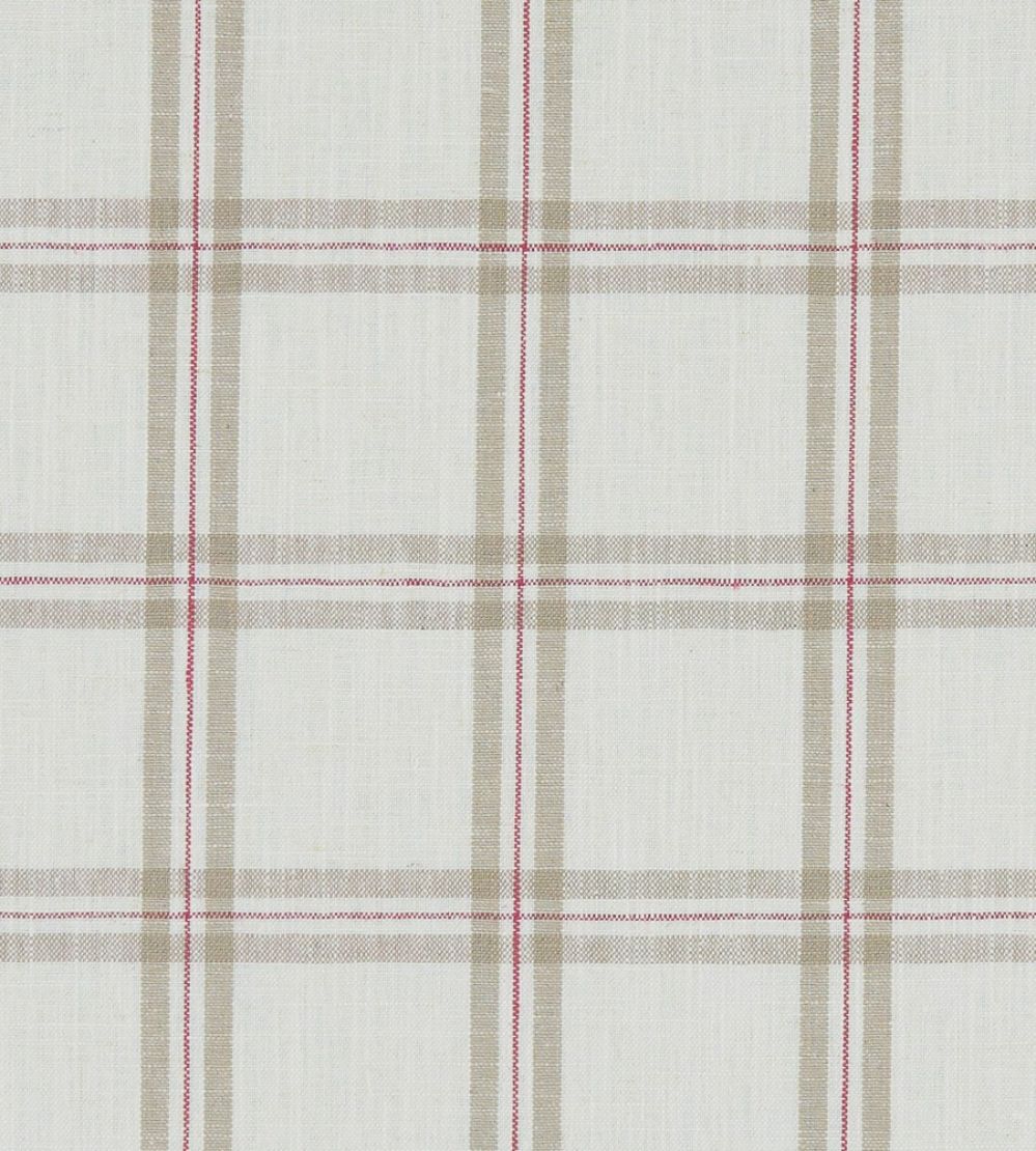 Kelmscott Fabric by Clarke & Clarke Raspberry/Linen