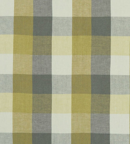 Austin Check Fabric by Clarke & Clarke Citron/Natural
