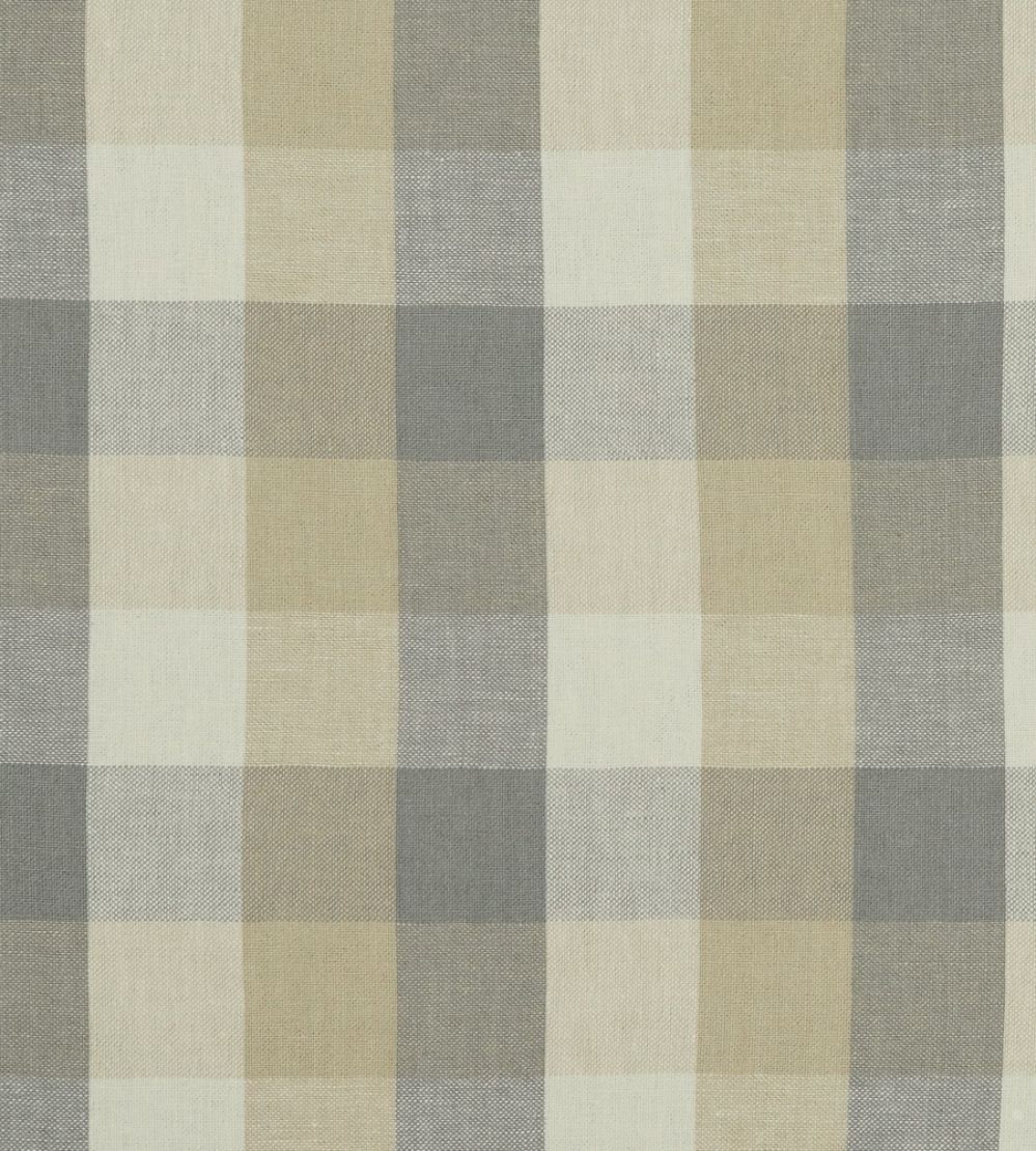 Austin Check Fabric by Clarke & Clarke Natural