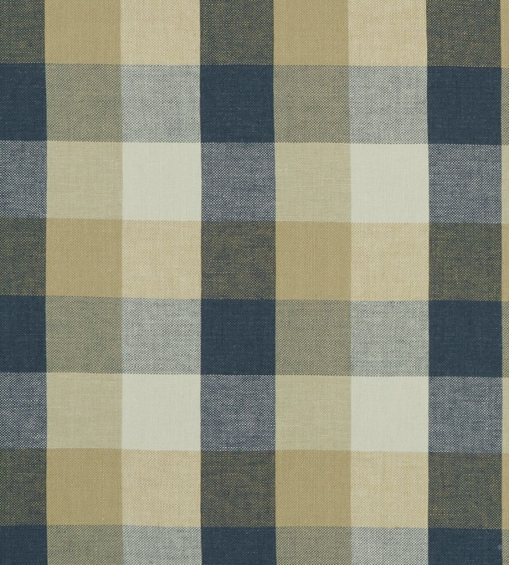 Austin Check Fabric by Clarke & Clarke Midnight