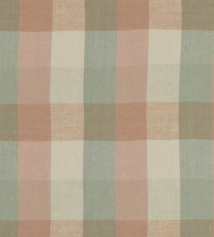 Austin Check Fabric by Clarke & Clarke Mineral/Blush