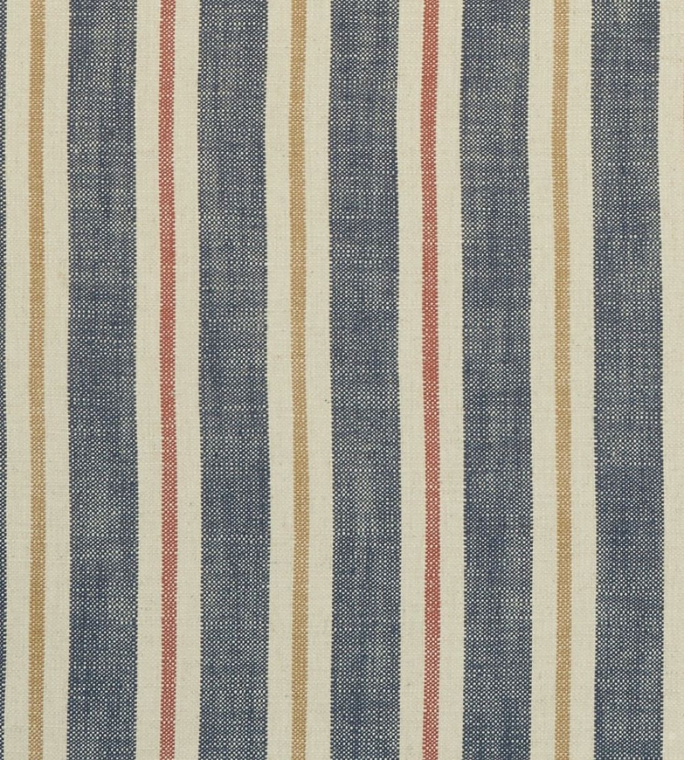 Sackville Stripe Fabric by Clarke & Clarke Midnight/Spice