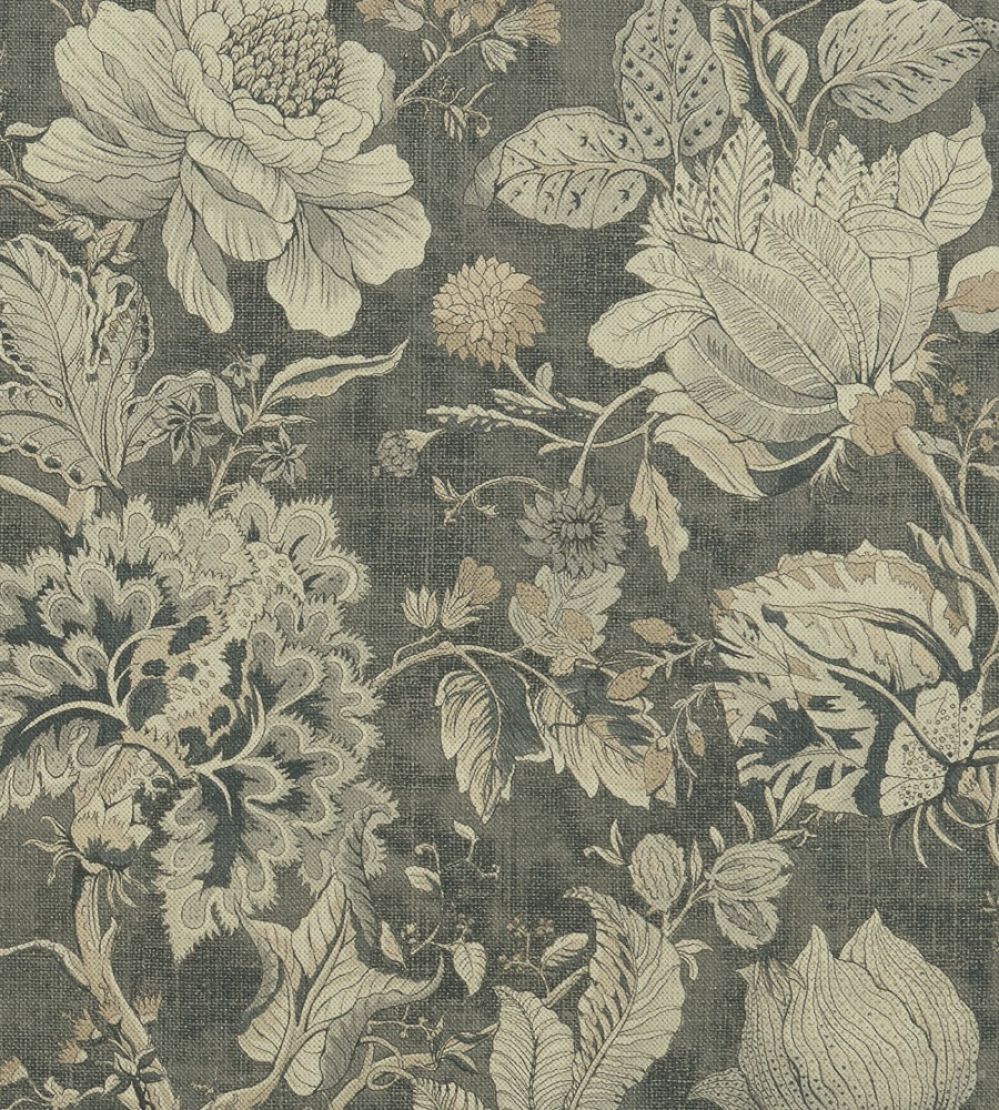 Sissinghurst Fabric by Clarke & Clarke Charcoal