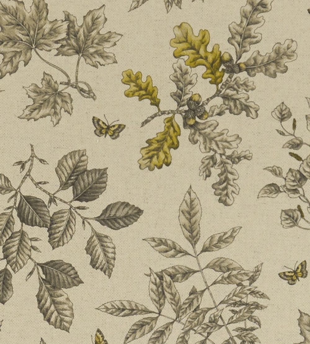 Hortus Fabric by Clarke & Clarke Charcoal / Ochre