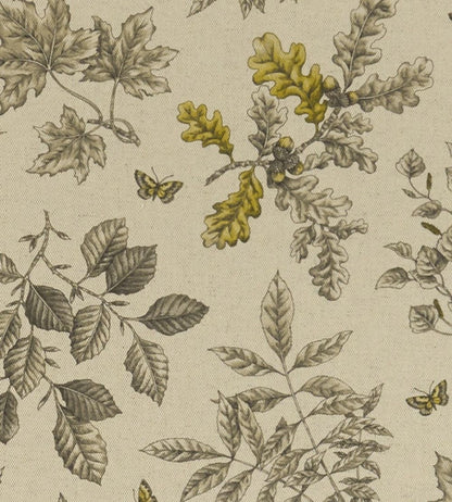 Hortus Fabric by Clarke & Clarke Charcoal / Ochre