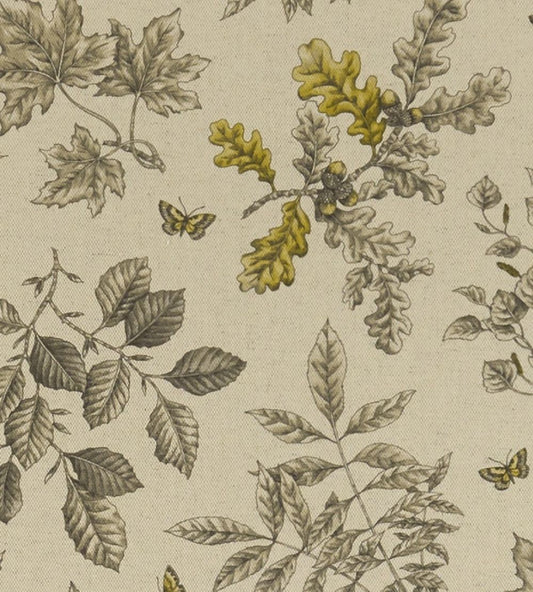 Hortus Fabric by Clarke & Clarke Charcoal / Ochre