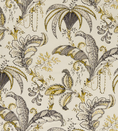 Ophelia Fabric by Clarke & Clarke Charcoal / Ochre