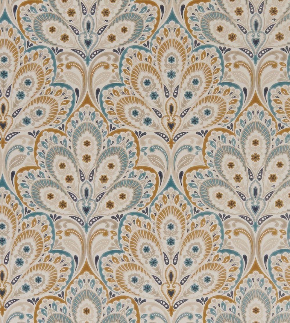 Persia Fabric by Clarke & Clarke Teal / Spice