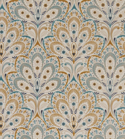 Persia Fabric by Clarke & Clarke Teal / Spice