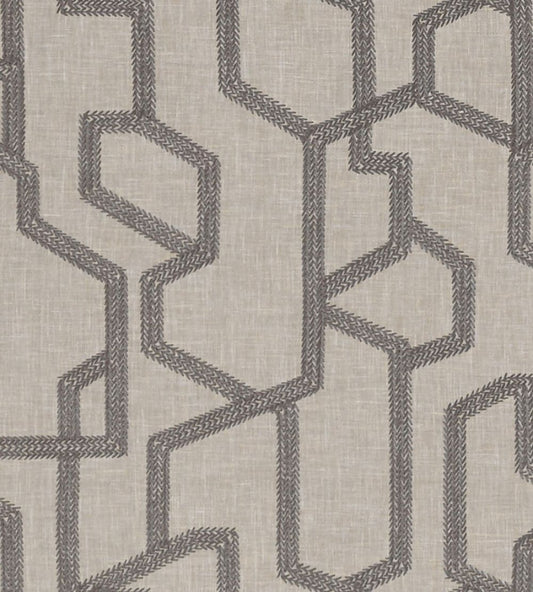 Labyrinth Fabric by Clarke & Clarke Charcoal