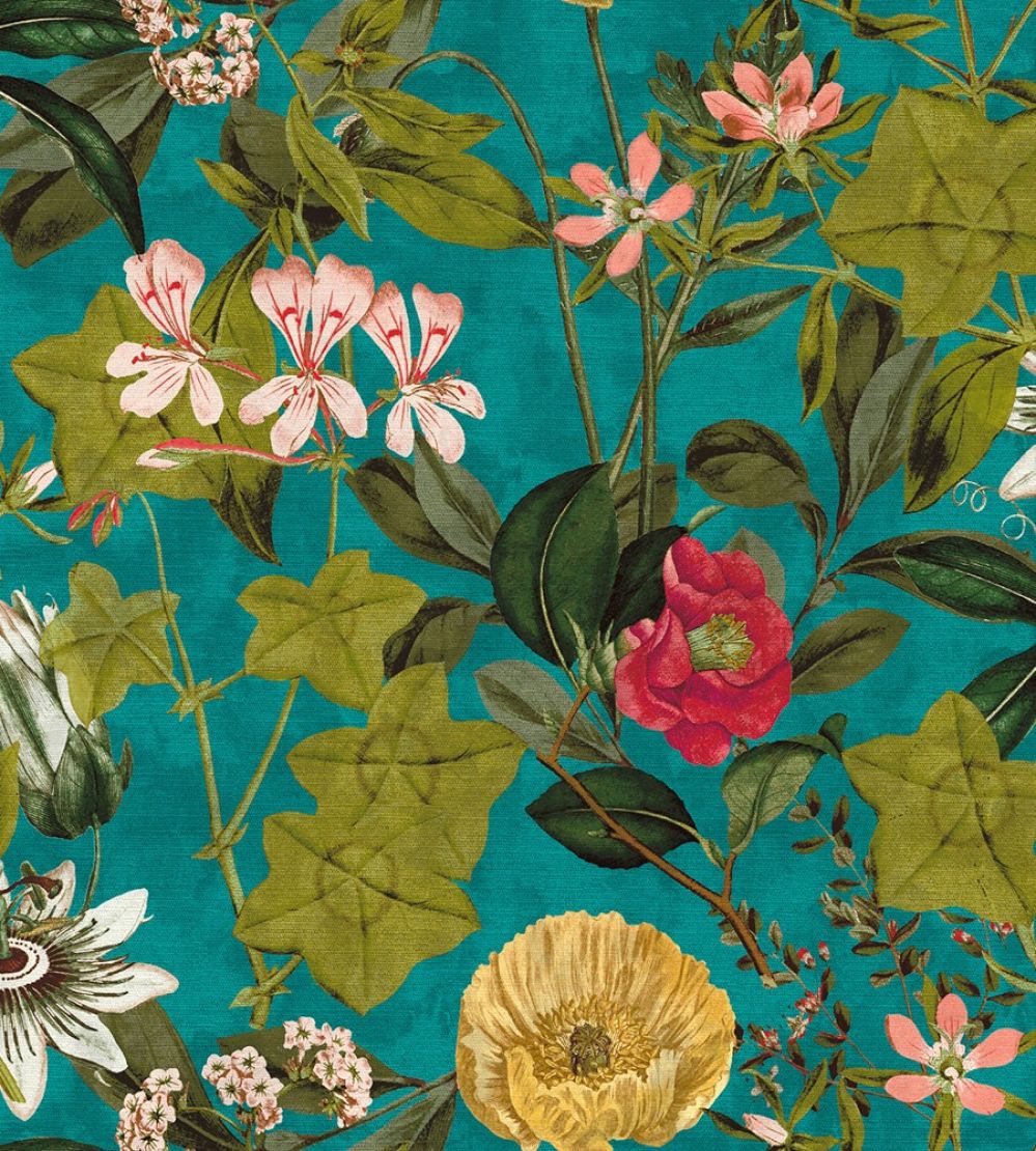 Passiflora Fabric by Clarke & Clarke Kingfisher