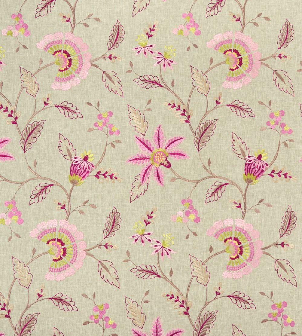 Delamere Fabric by Clarke & Clarke Raspberry