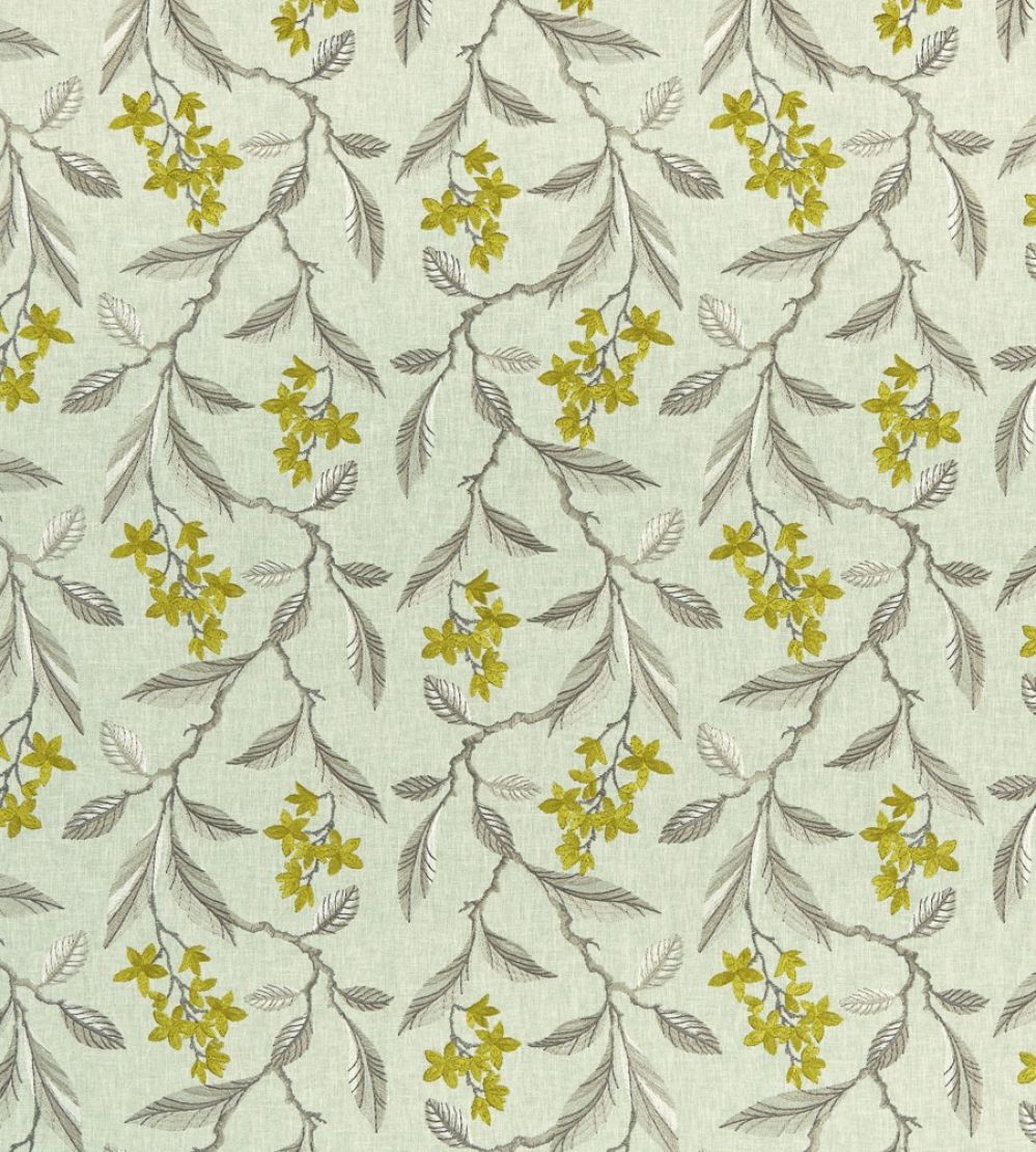 Melrose Fabric by Clarke & Clarke Chartreuse