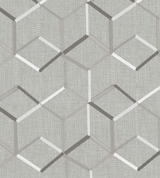 Linear Fabric by Clarke & Clarke Charcoal