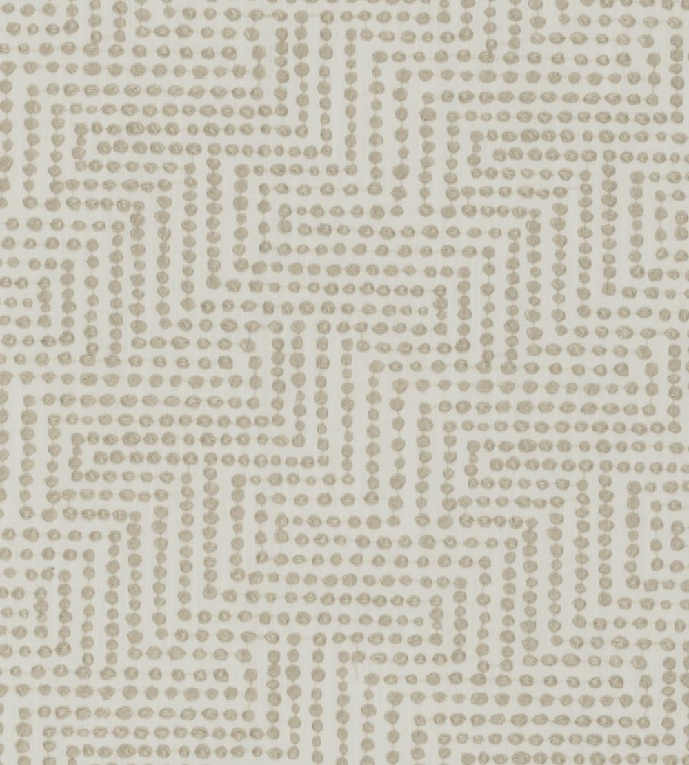 Solitaire Fabric by Clarke & Clarke Ivory/linen