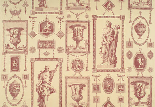 Classical Garden Toile Fabric by Nile & York in Wine