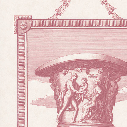 Classical Garden Toile Wallpaper by Nile & York in Wine