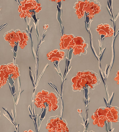 Clavelitos Wallpaper by Tres Tintas Grey