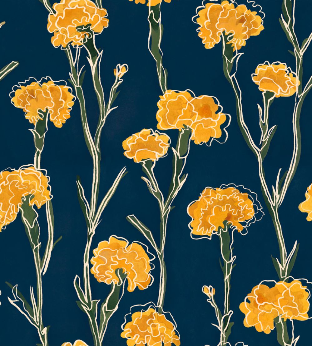 Clavelitos Wallpaper by Tres Tintas Mazarine