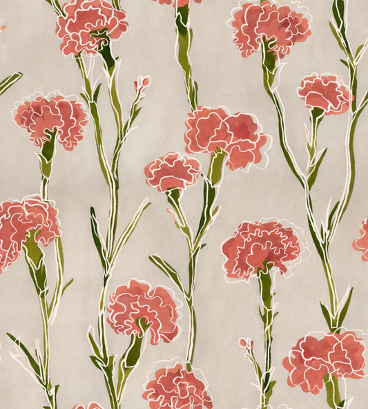 Clavelitos Wallpaper by Tres Tintas Neutral