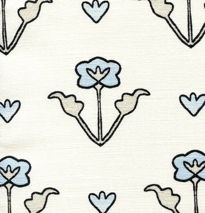 Clementine All Over Charcoal Grey Blue on Tint fabric by Home Couture
