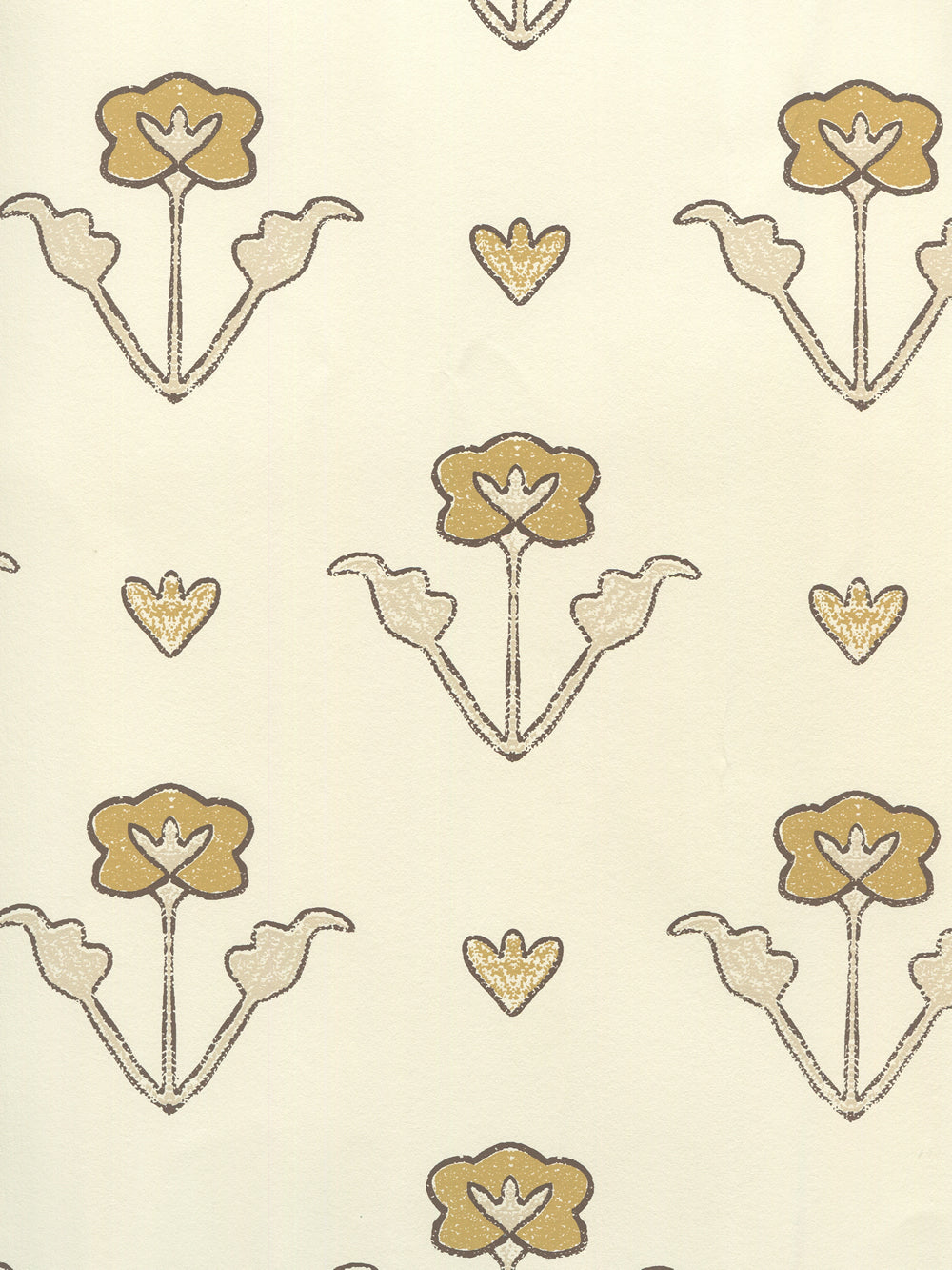 Clementine All Over Camel Beige Brown on Off White wallpaper by Home Couture