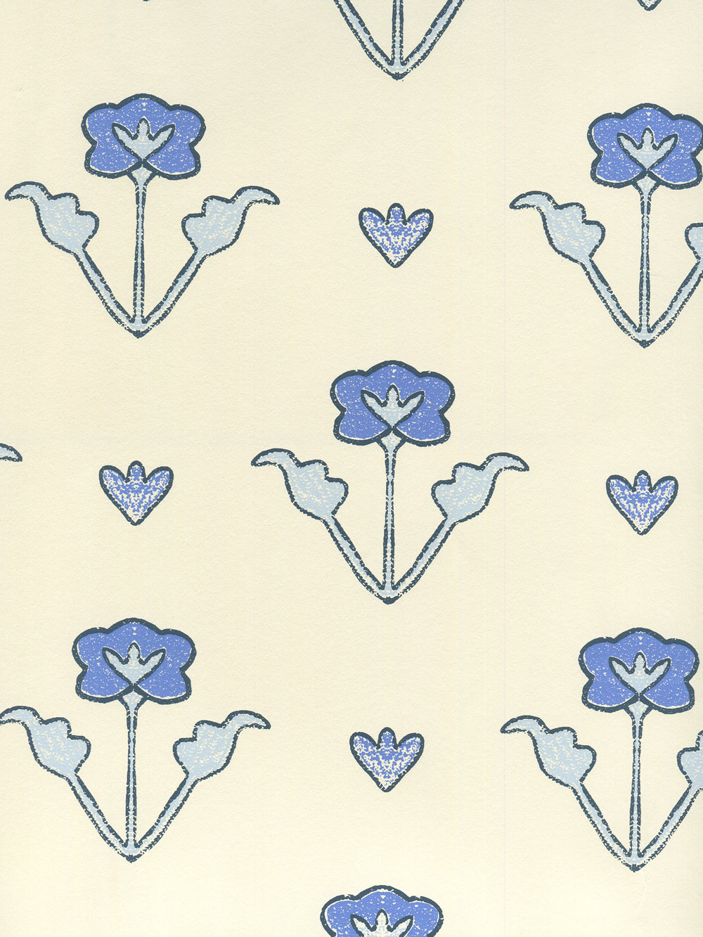 Clementine All Over Windsor Royal Navy on Off White wallpaper by Home Couture
