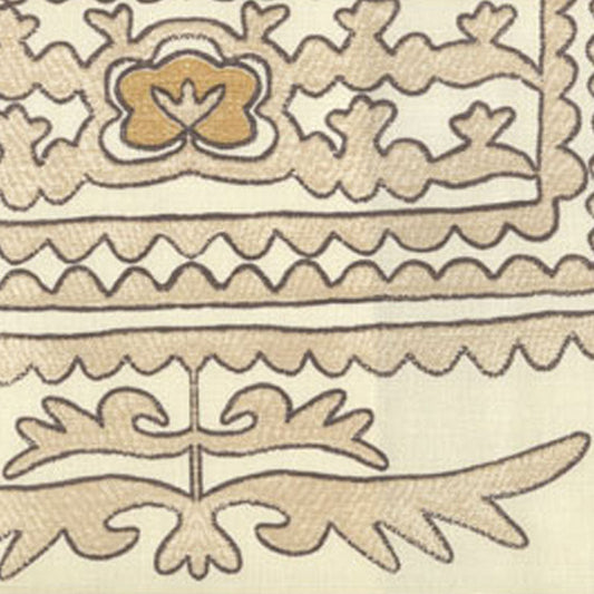Clementine Embroidery Camel Beige Brown on Tint fabric by Home Couture