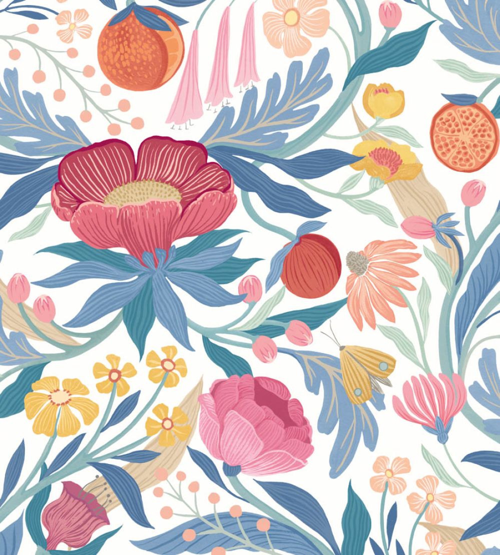 Clementine Wallpaper by Ohpopsi Cornflower