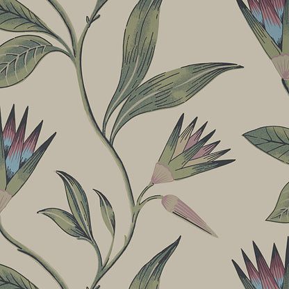 Cleo Vine Wallpaper by Anna French in Plum & Blue (AT9617)