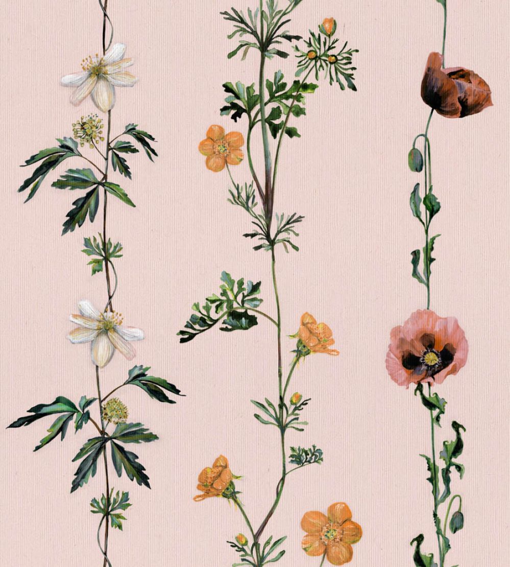 Climbing Flowers Wallpaper by Coordonne Pink