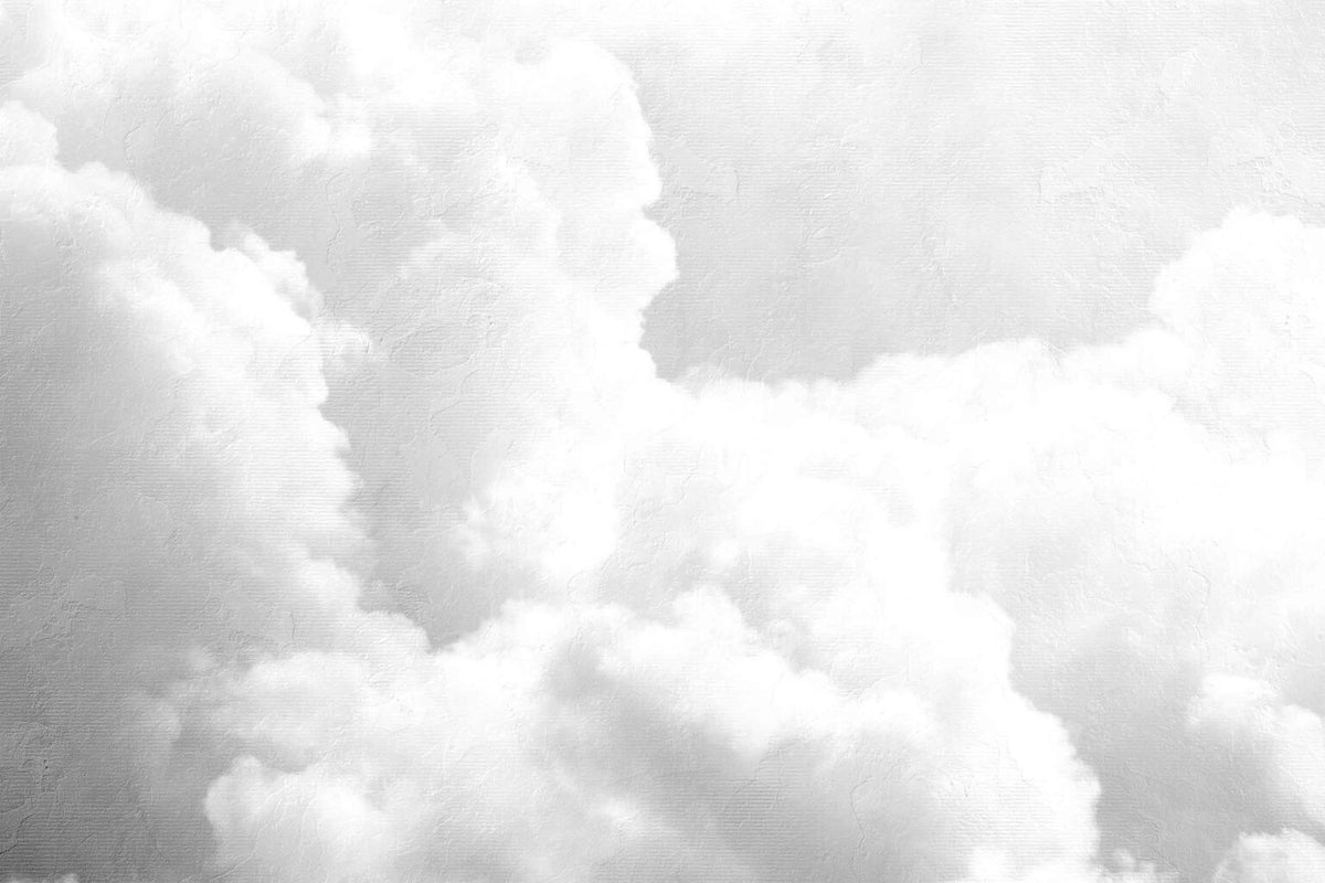 Clouds mural by Coordonné in Grey, flat pattern view