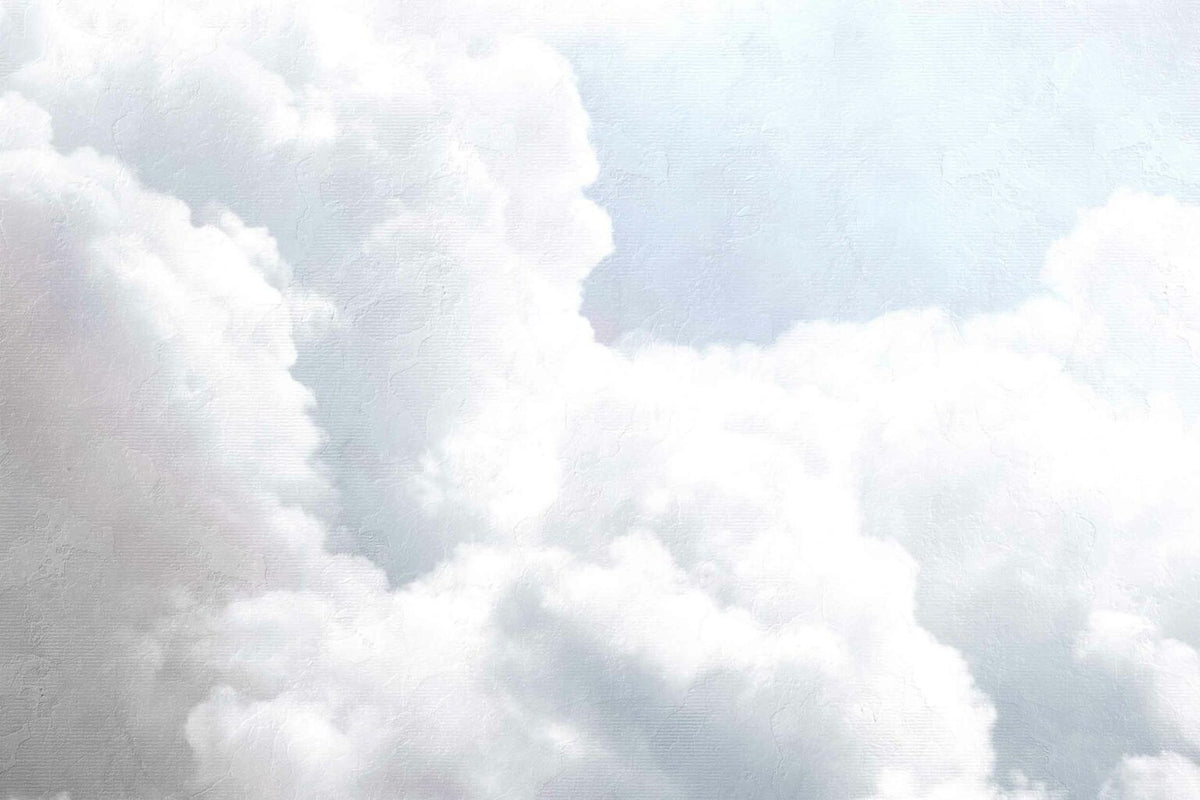 Clouds mural by Coordonné in Light Blue, flat pattern view