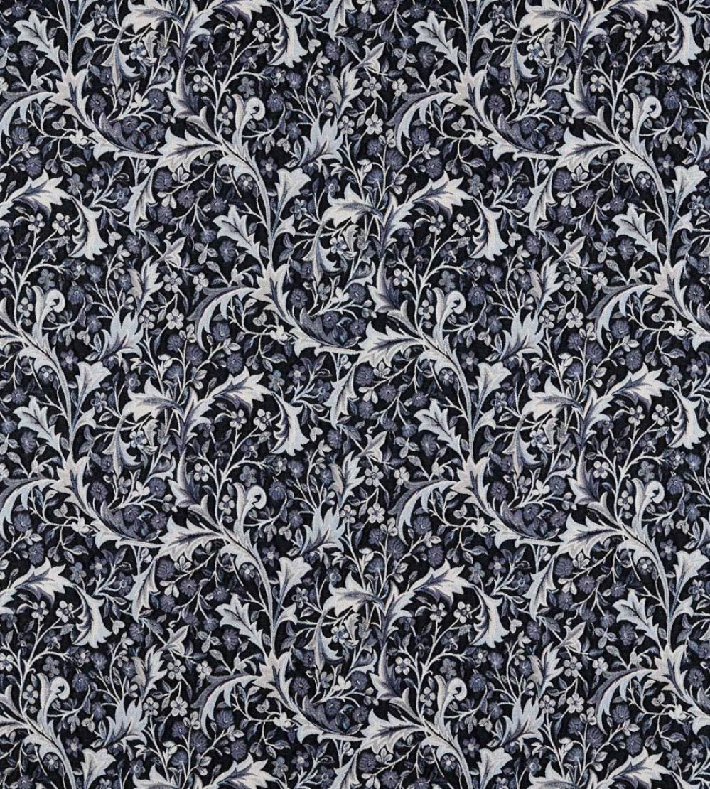 Clover & Vine Weave Fabric by Morris & Co Indigo