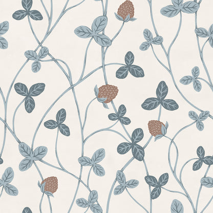 Clover Bloom Blue mural by Rebel Walls